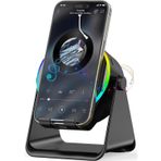 Alfalink Yeni Teknoloji İndüksiyon (Kablo Gerektirmez) Siyah 5W Bluetooth Hoparlör 1200mAh BT,USB,Destekli Güçlü MP3 Hoparlör Speaker Stand
