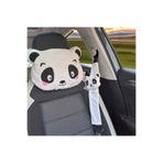alfapazar Sevimli Panda Araba Boyun Yastığı Ve Emniyet Kemeri Aksesuarı Peluş Kılıf Seti (1 YASTIK VE 1 KILIF)