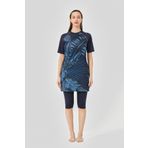 Alfasa ALF24708-LACI Desenli Reglan Yarım Kol Yarı Kapalı Mayo