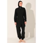 Alfasa Basic Büyük Beden Tam Kapalı Tesettür Mayo 24215-26 Siyah - 2XL