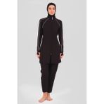 Alfasa Reglan Kol Biye Detaylı Tesettür Mayo - Siyah - XL
