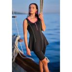 Alfasa Yarım Fermuarlı Kadın Askılı Sporcu Kadın Taytlı Mayo 24904 - Siyah - 2XL