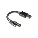 ALFATEC USB to İkili 3.5mm Jack Ses Kartı Adaptörü – Kulaklık & Mikrofon Çıkışlı (USB’den Ses Dönüştürücü)