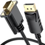Alfatech Displayport To VGA Kablo Dp To VGA Dönüştürücü 1.8 Metre - 0 - Siyah