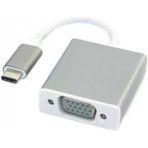 Alfatech Type-C USB 3.1 To VGA Çevirici Adaptör – Full Hd 1080P Görüntü Aktarım Dönüştürücü - Silver