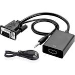 Alfatech VGA To HDMI + Audio Sesli Dönüştürücü Adaptör - 0 - Siyah