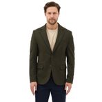 Alfonso Erkek Haki Pamuklu Likralı Slim Fit Örme Esneyen Mono Yaka Spor Blazer Ceket Haki 54