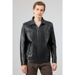 Alfred Erkek Siyah Deri Mont 25WGE65791M - 2XL