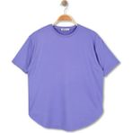 Alg KADIN OVERSIZE SALAŞ TİŞÖRT - KOL VE ETEK UCU DİKİŞSİZ SOFT KUMAŞ - Mor - XL