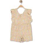 Alg Kız Çocuk Yazlık Şortlu Tulum - Pamuklu Soft Kumaş - 4 Yaş - Yeşil