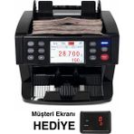 AlGeliyo Üstten Beslemeli Karışık Para Sayma Makinesi Sahte Kontrollü 6 Ülke Para Birimi