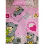 Algelsineve Çocuklara Özel Baskılı Outlet Tek Kişilik Nevresim Takımı, 3 Parça, Ranforce Kumaş - Pembe - 150 x 220 cm