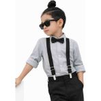 Algitsin O L A Çocuk Askı Papyon Seti 1-12 Yaş Unisex - Standart - 0 - Siyah