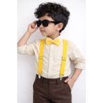Algitsin O L A Çocuk Pantolon Askısı+Papyon Seti+1-12 Yaş Unisex - Standart - 104 Sarı