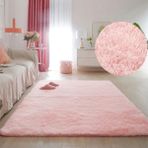 Algorand Home Oturma Odası Pembe Pudra Peluş Kalın Halı Yatak Odası Başucu Sevimli Prenses Odası Çocuk Odası Halı - 120 x 200 cm