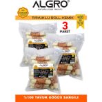 Algro Tavuklu Roll Kemik Köpek Ödülü 400 gr x 3 Paket