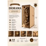 ALGWOOD Tren İstasyonu Ahşap 3D Puzzle Diorama Kitap Ayracı – Peri LED Işıklı, 64 Parça Maket Kiti