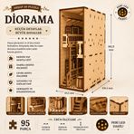 AlgWoodDesign Vahşi Batı Book Nook Ahşap Maket, 95 Parça DIY Minyatür Western Kasabası Dioraması, Peri LED Dahil, MDF 3D Puzzle, Kitaplık Dekorasyon Seti, 13,95 x 6,12 x 18,09 cm