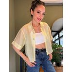 Ali Butik Sarı Şifon Crop Gömlek