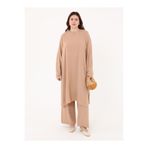ALİA Aerobin Basic Tunik&Pantolon Büyük Beden İkili Takım - Camel -
