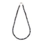 ALİBABA DOĞALTAŞ Karlı Obsidyen Doğal Taş 6 mm Düğümlü Kolye-KLYG-631