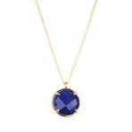 ALİBABA DOĞALTAŞ Lapis Lazuli Doğal Taş Gold Renkli Kolye-KLY-790