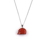 ALİBABA DOĞALTAŞ Red Jasper Doğal Taş Kuru Kafa Model Kolye
