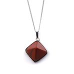 ALİBABA DOĞALTAŞ Red Jasper Doğal Taş Piramit Model Kolye