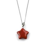 ALİBABA DOĞALTAŞ Red Jasper Doğal Taş Yıldız Model Kolye
