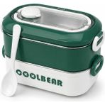 Alıç Yemek Taşıma Kabı 2 Katlı Cool Bear - Kaşıklı Sızdırmaz Lunch Box - Yeşil