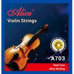 Alice A703-4 Keman Tek Teli - Sol (G) 4/4 Kemanlarla Tam Uyumlu (Eğitim - Gümüş Sarım) | Kararmaya Dayanıklı Alaşım, Güçlü Rezonans Ve Kolay Montaj | Uyum: 4/4 Kemanlar İçin 4. Tel (Bilye Uçlu)