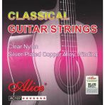Alice Ac107-H Klasik Gitar Tel Seti - Konser Serisi (Hard Tension) | Gümüş Kaplama Bakır Sargı, Yüksek Ses Projeksiyonu, Dayanıklı Ve Parlak Karakter | Ölçü: 4/4 Klasik Gitarlar İçin (6'Lı Tam Takım S
