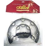 Alice Atb002 Tef Siyah Renk Çift Yarım Daire Formlu, 20 Çift Zilli Ergonomik Saplı