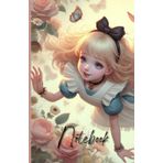 Alice in Wonderland lined Notebook: paperback notebook - Bullet journal - Diary - 5.5 X 8.5 po - 124 pages