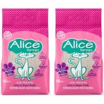 Alice Kartopu Kalın ve Beyaz Taneli Pudra Kokulu 2x10 lt Kedi Kumu