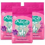 Alice Kartopu Kalın ve Beyaz Taneli Pudra Kokulu 3x10 lt Kedi Kumu