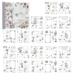Alideco Vintage karalama defteri çıkartma seti, taze çiçekler, bitkiler çerçeve, yetişkinler için çıkartma, günlük, Scrapbooking cımbız için 20 sayfa/160 adet