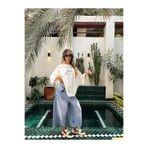 Alien 1979 Uzun Oversize Denim Bermuda Şort – Açık Mavi Wide Leg Jean Bermuda