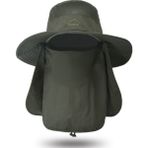 Alien Outdoor Sports Balıkçı Şapkası Güneşlikli Kep Çıkarılabilir Yüz Kapatma Boyun Kapaklı Dış Mekan Uv Güneş Koruma Geniş Kenarlı Şapka-Yeşil (Yurt Dışından)