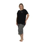 Alimer Büyük Beden Kadın Kaprili Pijama Takımı, Siyah, 2XL-4XL, Likralı Rink Viskon (Siyah, 3XL)