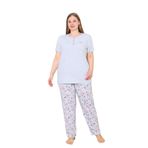 Alimer Büyük Beden Kadın Pijama Takımı, Çok Renkli, Gül Desenli,%100 Pamuk Penye (GÜL DESENLİ, 3XL)