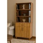 Alin Wood Kapaklı Şifonyer ve Kitaplık Set |%100 MDF Kalitesi | REHAU Kaplama Yüzeyler | Ağaç Ayaklar