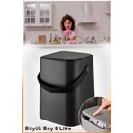 ALİNA HOME Çöp Kovası, Bas Aç Mekanizmalı 8 Lt Mutfak Çöp Kovası, Banyo Çöp Kovası, Tezgah Üstü Çöp Kovası