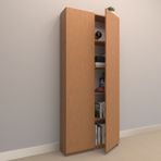 ALİNA SUNTALAM KİTAPLIK ( 80 x 180 cm ) - KAPAKLI BAMBU ( MAT )