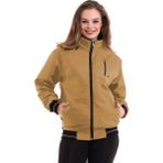 Alinda Kadın Mevsimlik Dik Yaka Astarlı Cepli Su Itici Oversize Mont - 2XL - Hardal