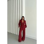 Alinn Butikk Modal 4 Düğme Astarsız Ceket - Pantolon Takım - Bordo