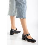 Alinn Butikk ST-006 Siyah Günlük 4 cm Topuklu Bayan Ayakkabı