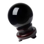 Alipis 1 Takım Siyah Taş Kristal Top Ev Masaüstü Ofis Dekorasyonu Siyah Kristal Top (tabanlı 8cm) Aytaşı Tavan Projektörü Serin Masa Gadget'ları Havuz Avize Araçlar Güneş Küp Black Ahşap