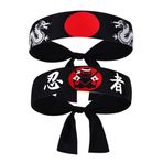 Alipis 2 Bushido Hachimaki Kafa Bandı Japon Kafa Bandı Suşi Şefi Bandana Karate Spor Pişirme Mutfak Kaynağı Için Kostüm Şapkalar Kafa Bandı Üzerinde Kravat