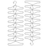 Alipis 20 Adet Mini Ev Askıları Bebek Evi Narin Küçük Askılar Oyuncak Bebek Giysileri Rafı Bebek Kıyafeti Tutucusu Minyatür Tel Elbise Askısı Metal Bebek Askıları Ütü Mektup Süslemek